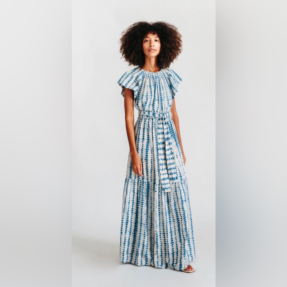 Blue and White Maxi Dress